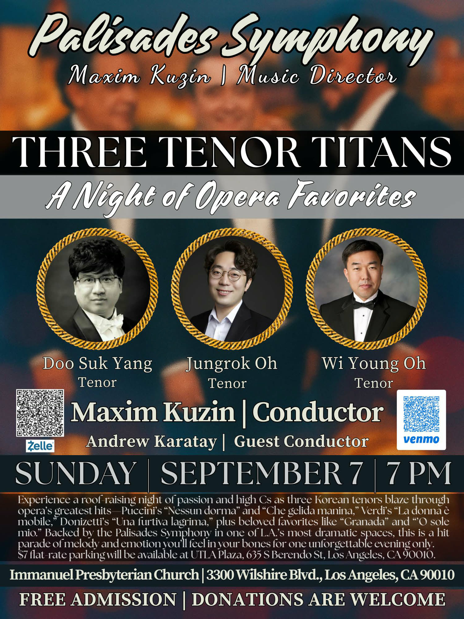 Three Tenor Titans · Palisades Symphony