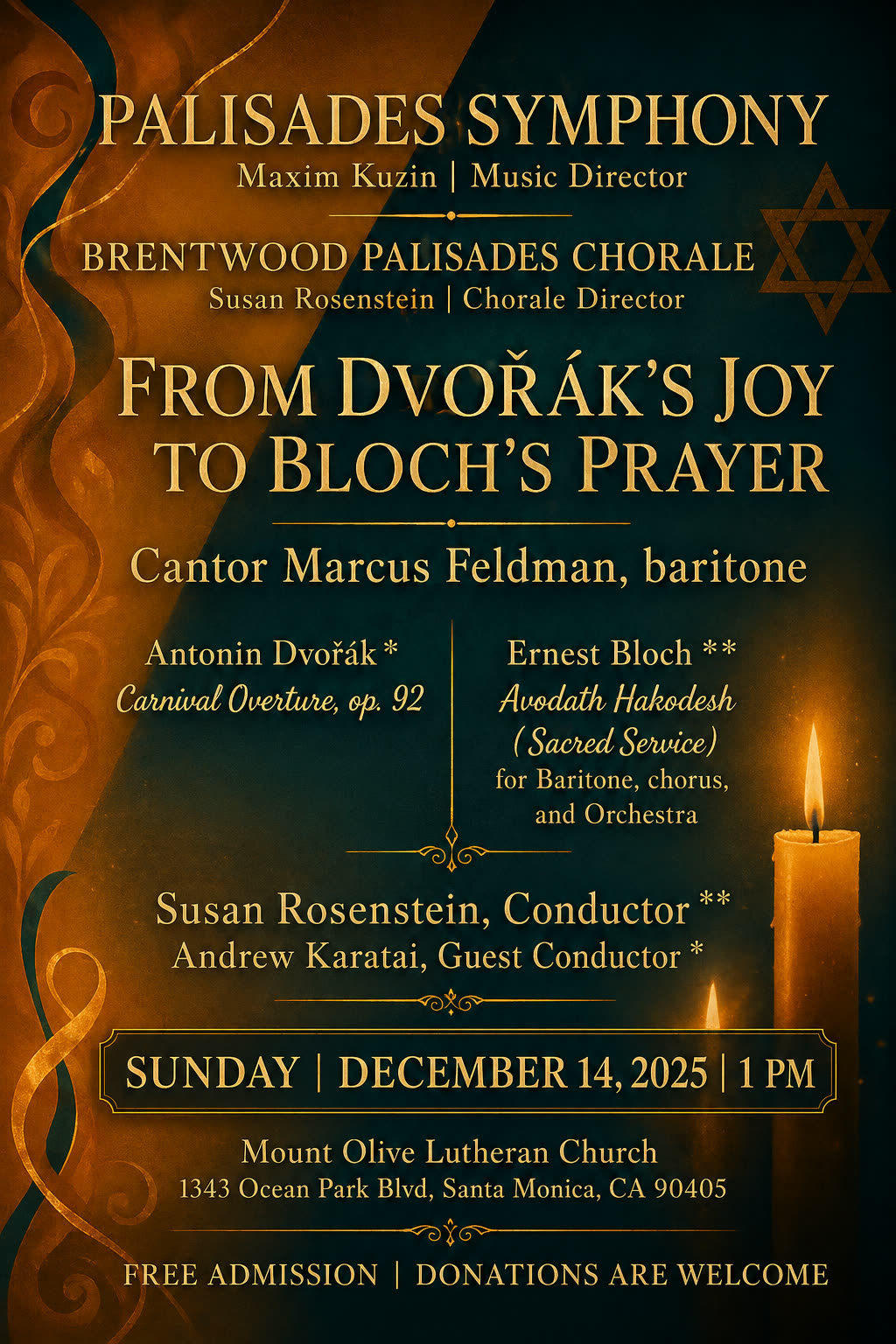 From Dvořák's Joy to Bloch's Prayer · Palisades Symphony & Chorale