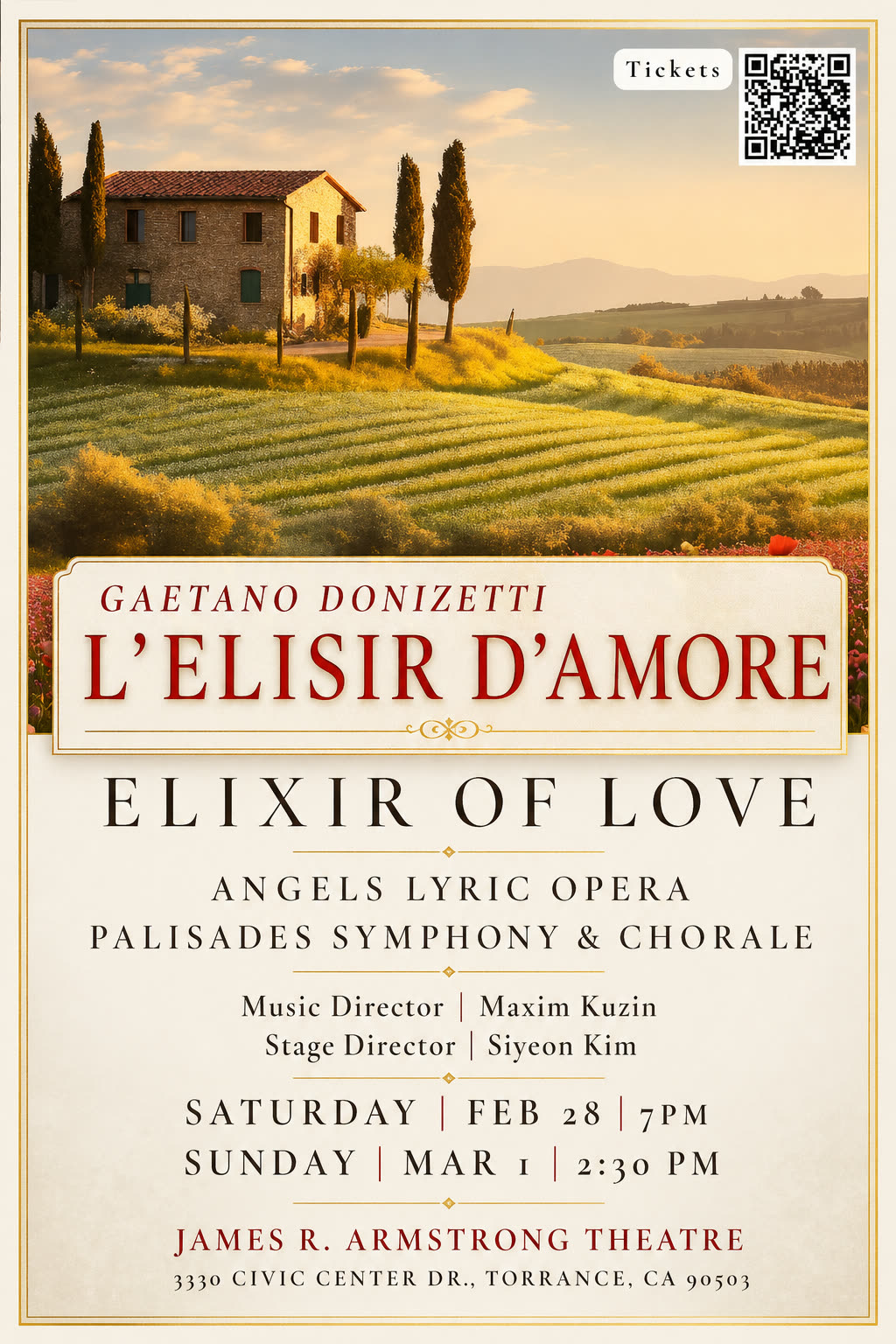 Donizetti L'Elisir d'Amore · Angels Lyric Opera + Palisades Symphony & Chorale